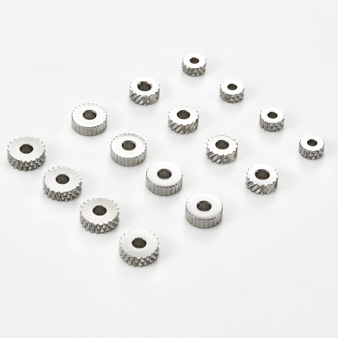 Jewelry Making Silver - 30Pcs Stainless Steel Textured Spacer Beads