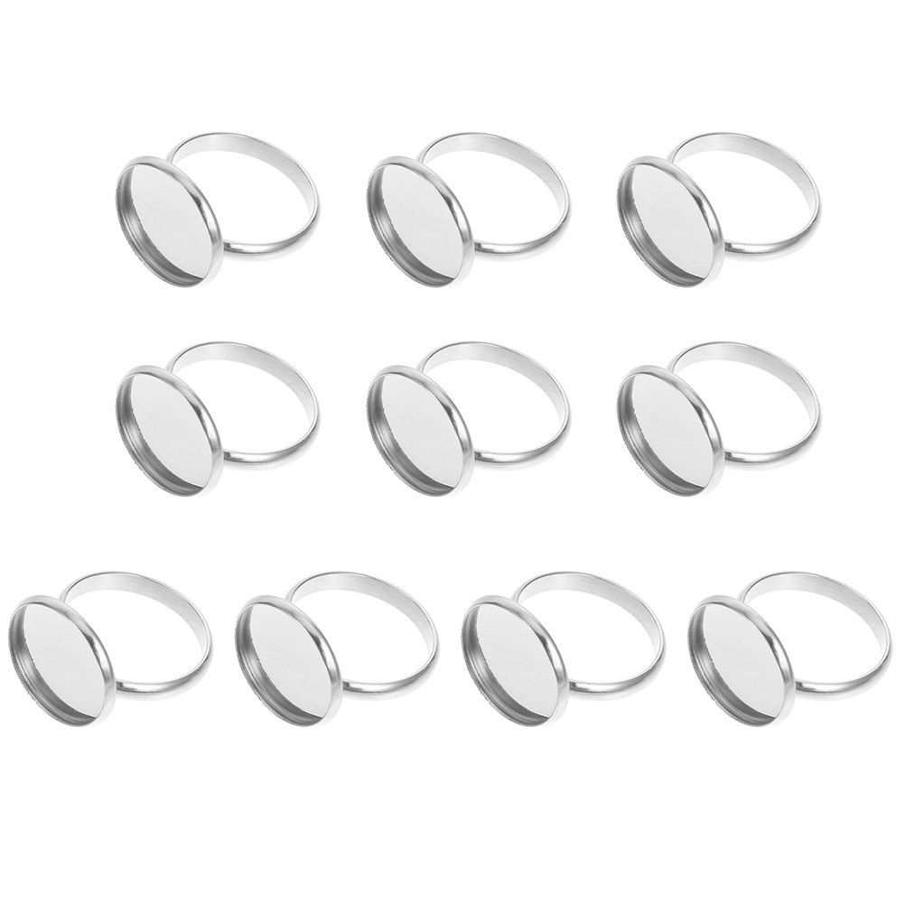 Jewelry Making Ring Tool - 20Pcs Stainless Steel Adjustable Ring Base