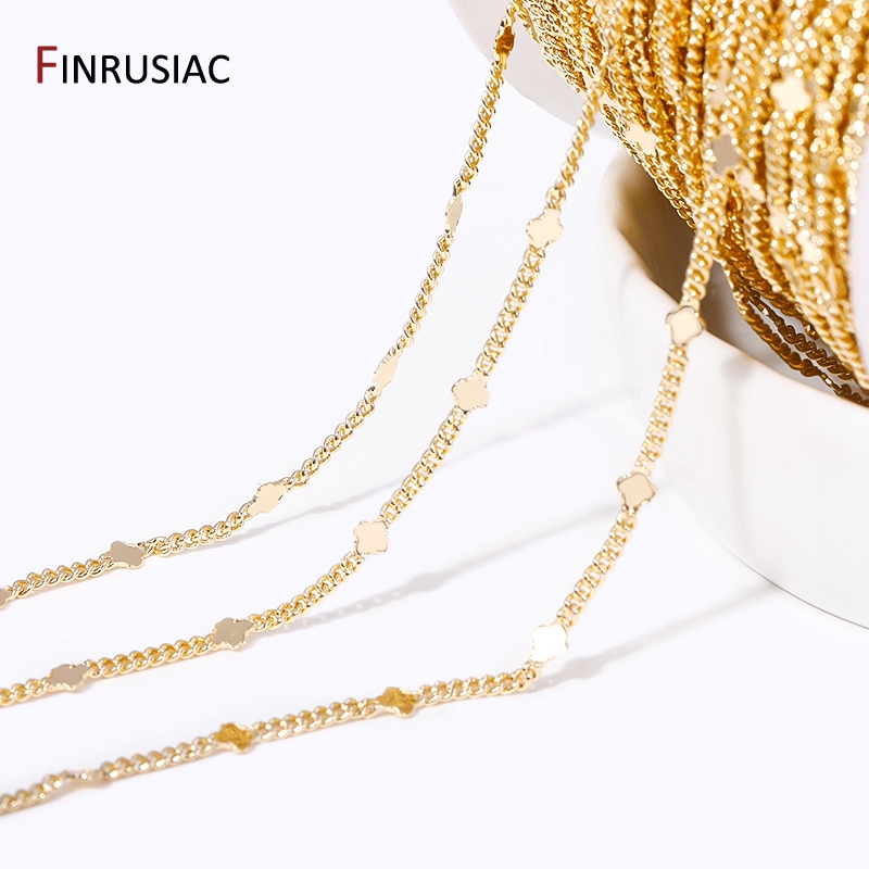 Chain Roll Cable - 14K Gold Plated Brass Sequins Cable