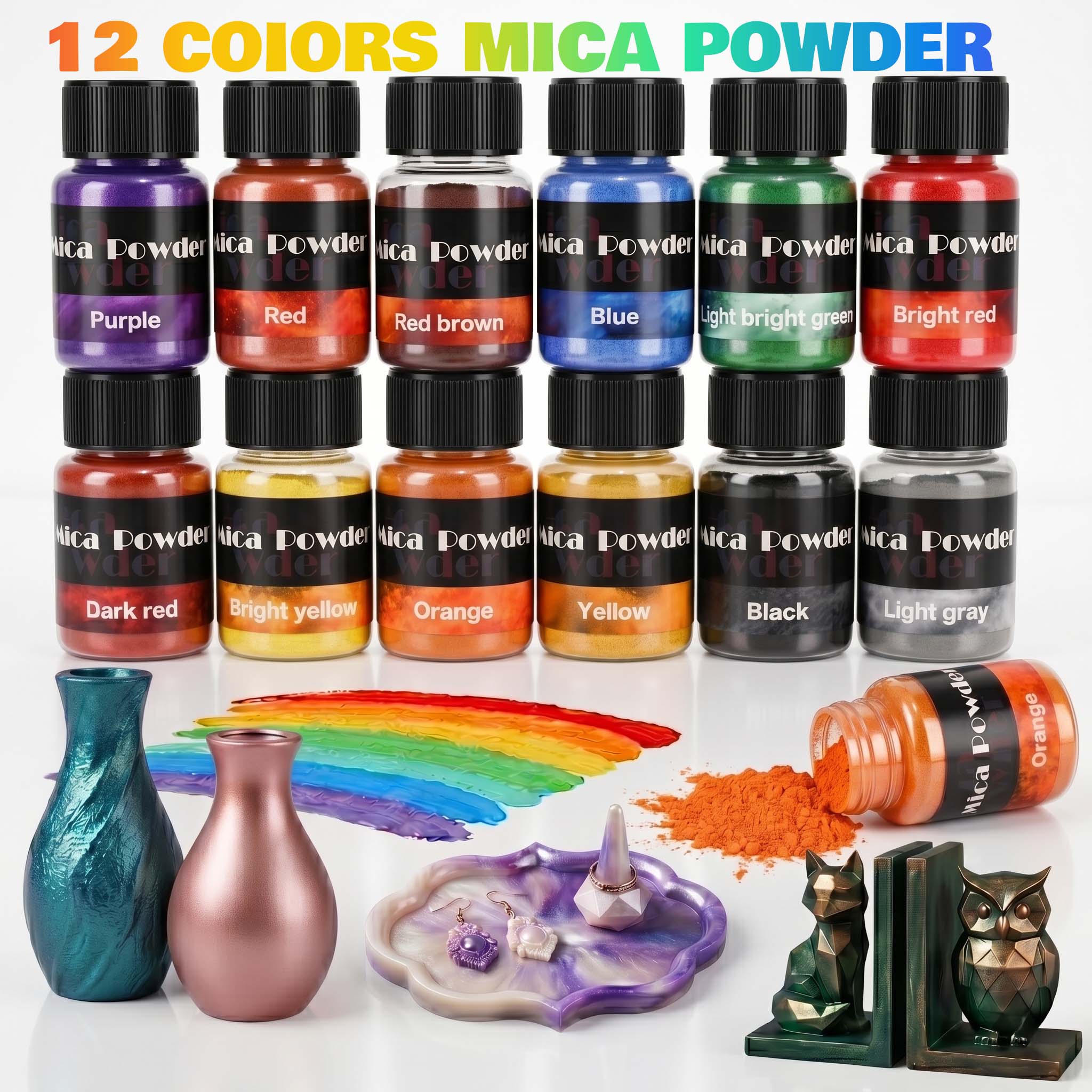 Jewelry Making Degree - 12-Color Gypsum Pigment Powder Dye DIY