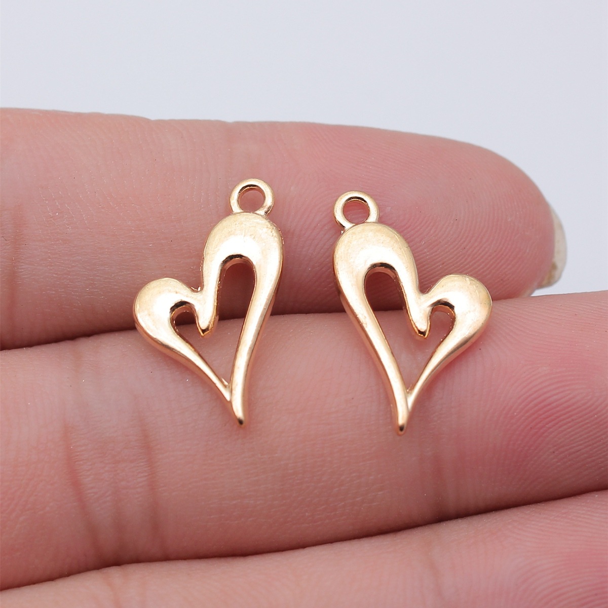 Jewelry Making For Couples - Mini Hollow Heart Vintage Couple Charm