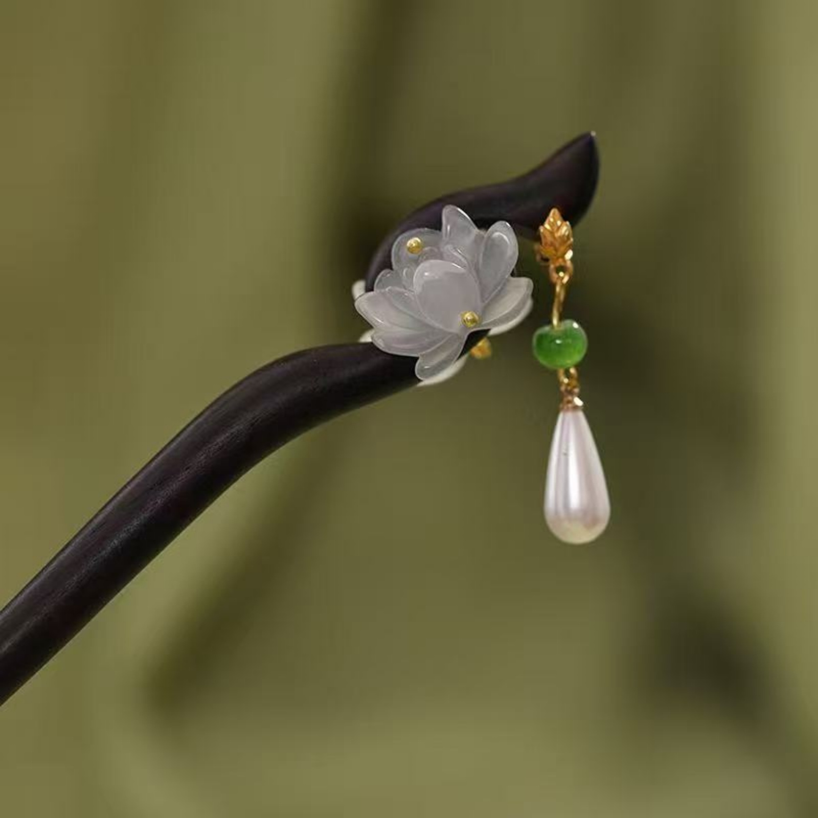 1PC Elegant Lotus Wood Hair St - Jewelry Making For Adults recension och pris