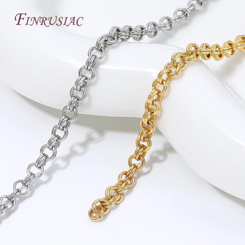 18K Gold Plated Brass O Link C - Chain Roll Cable recension och pris