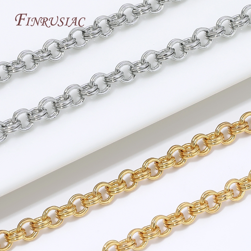 18K Gold Plated Brass O Link C - Chain Roll Cable recension och pris