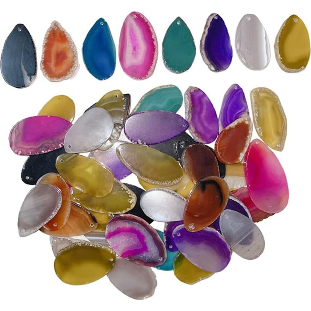 Polished Agate Slices Drilled  - Jewelry Making Table recension och pris