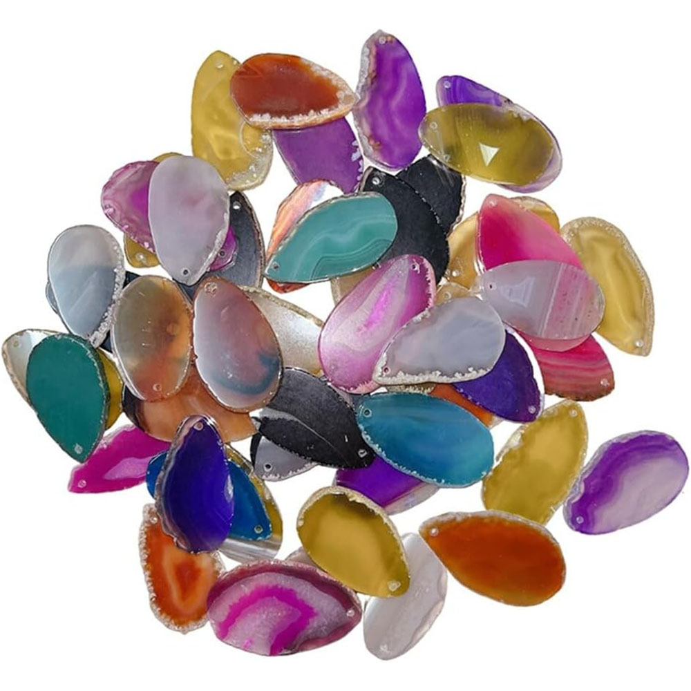 Polished Agate Slices Drilled  - Jewelry Making Table recension och pris