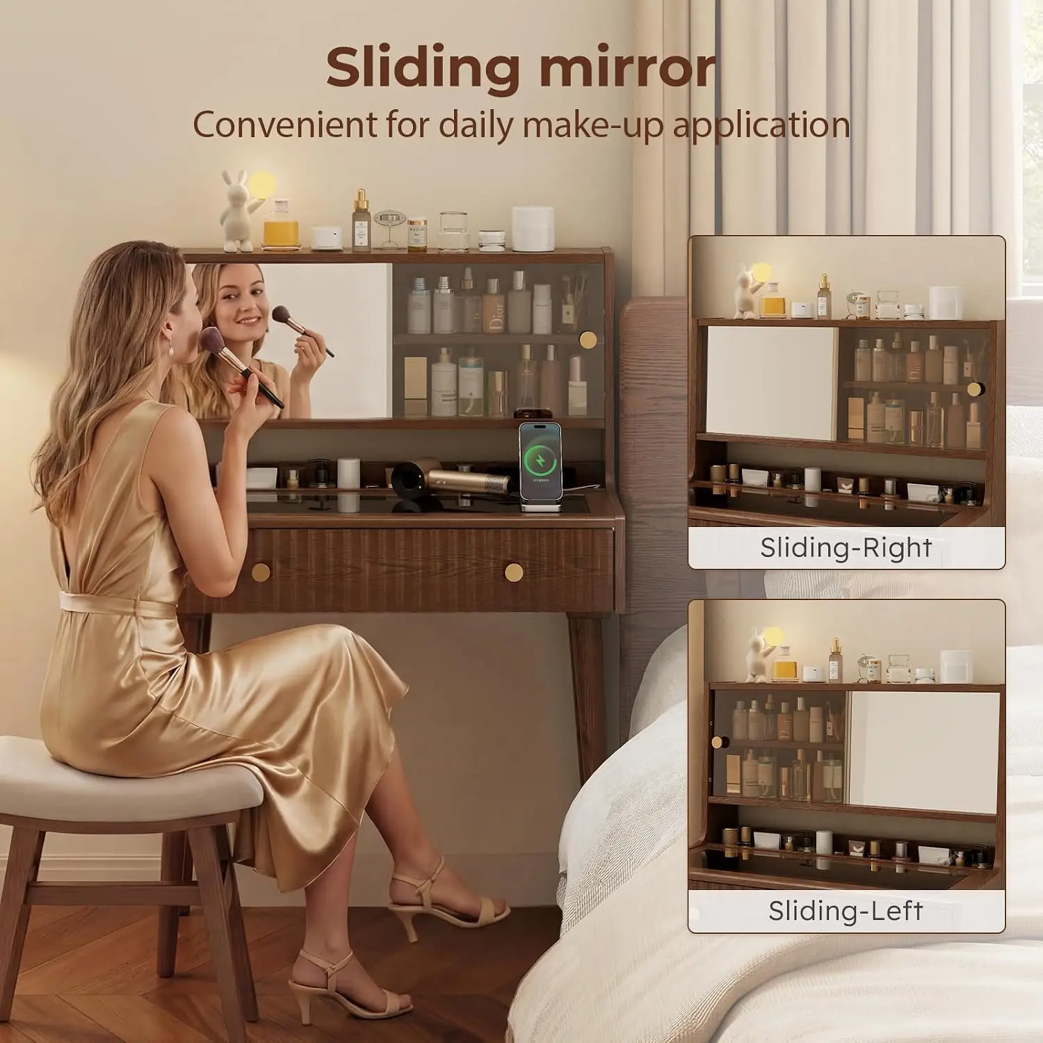 Vanity Desk with Power Outlet  - Jewelry Making Table recension och pris