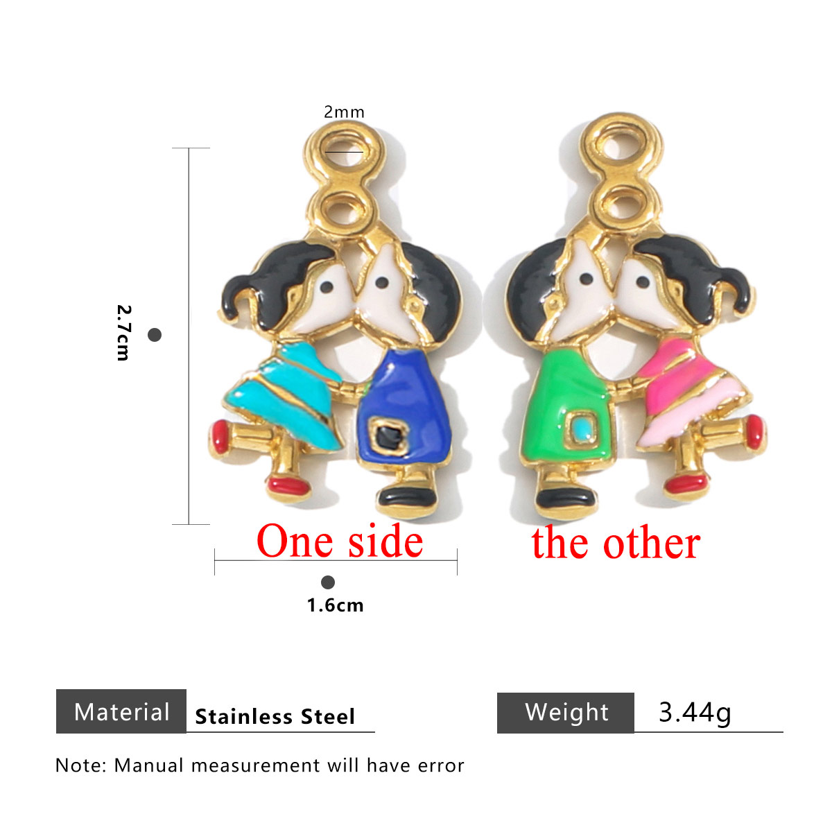2pcs Stainless Steel Charm Cou - Jewelry Making For Couples recension och pris