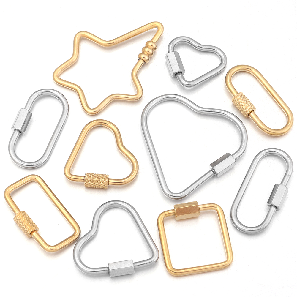 2pcs Gold Stainless Steel Hear - Jewelry Making Essentials recension och pris