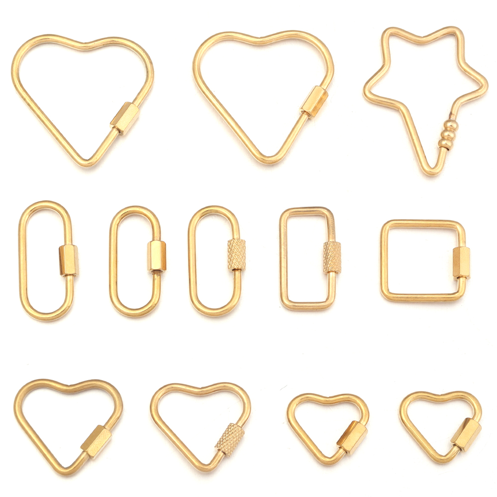 2pcs Gold Stainless Steel Hear - Jewelry Making Essentials recension och pris
