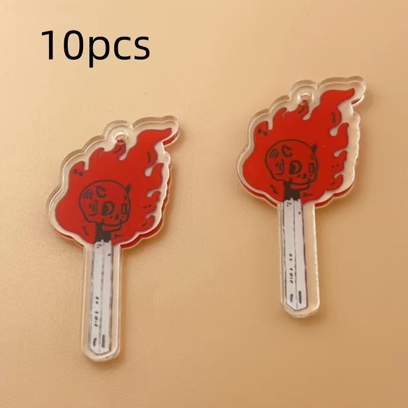 10pcs acrylic skull pendant, D - Jewelry Making Factory recension och pris
