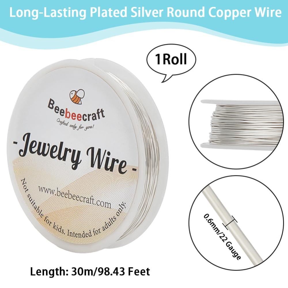98.43 Feet Silver Jewelry Wire - Wire 22 Gauge Copper recension och pris