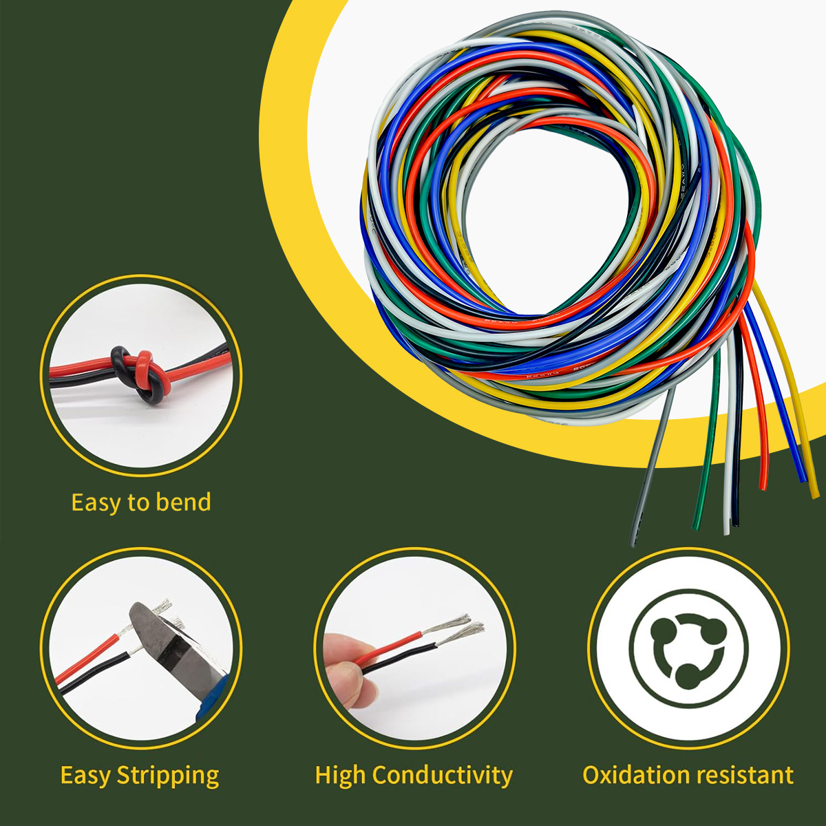 7 Color per 16.4ft 16 18 20 22 - Wire 22 Gauge Copper recension och pris