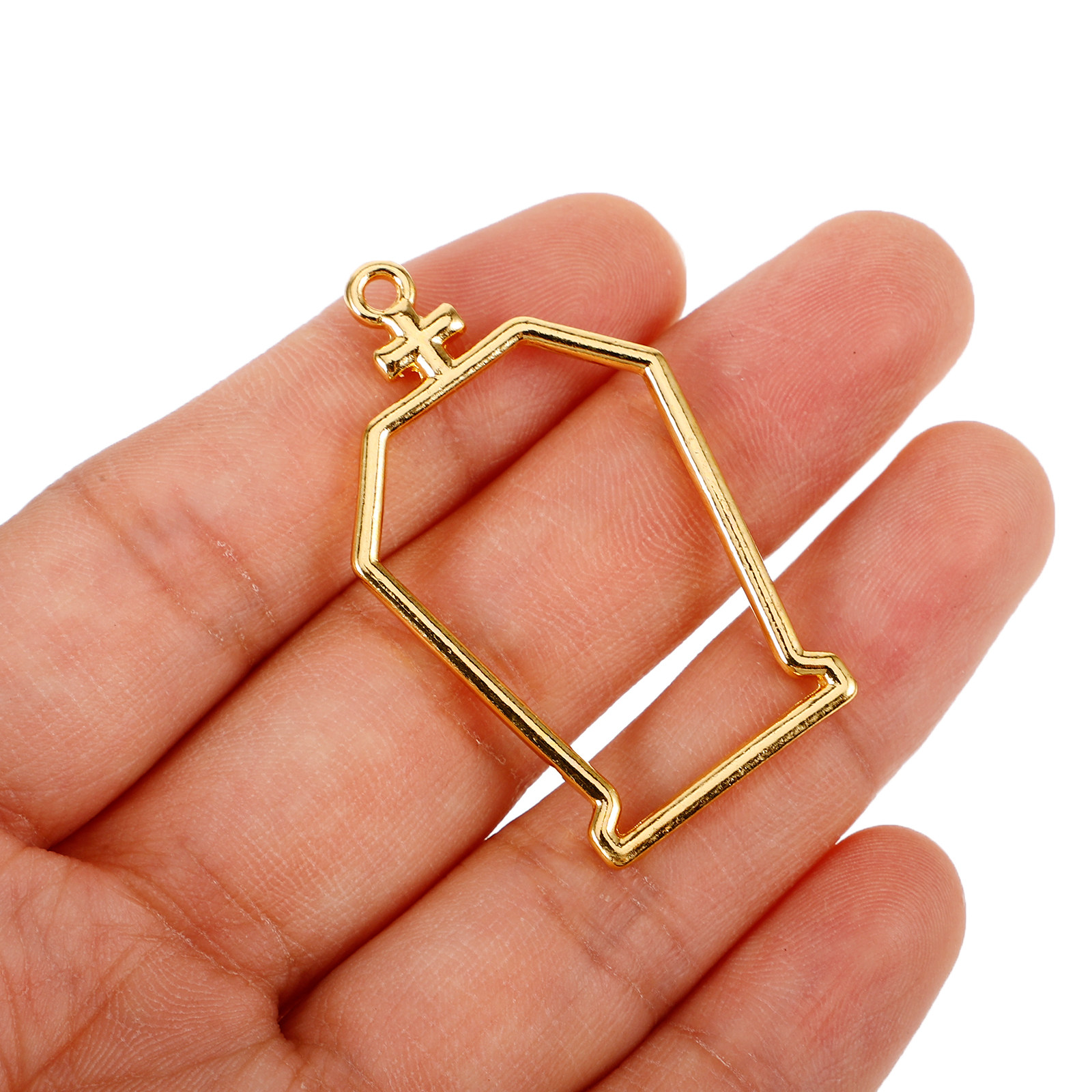 10Pcs Coffin Shape Metal Bezel - Jewelry Making Resin recension och pris