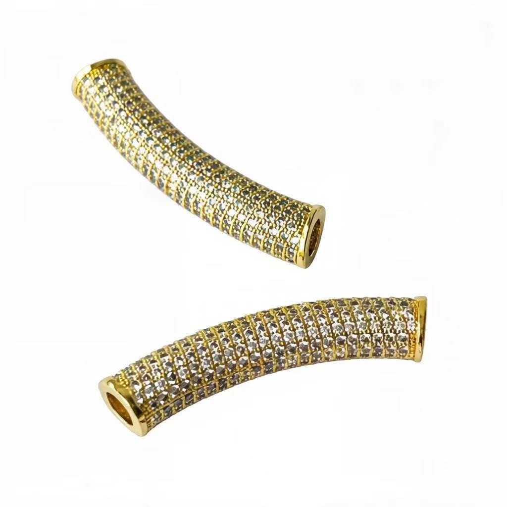 2Pcs/Lot Zirconia Pave Long Co - Jewelry Making Silver recension och pris