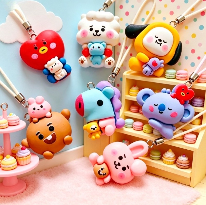 7pcs BT21 Resin Cartoon Charm  - Jewelry Making Resin recension och pris