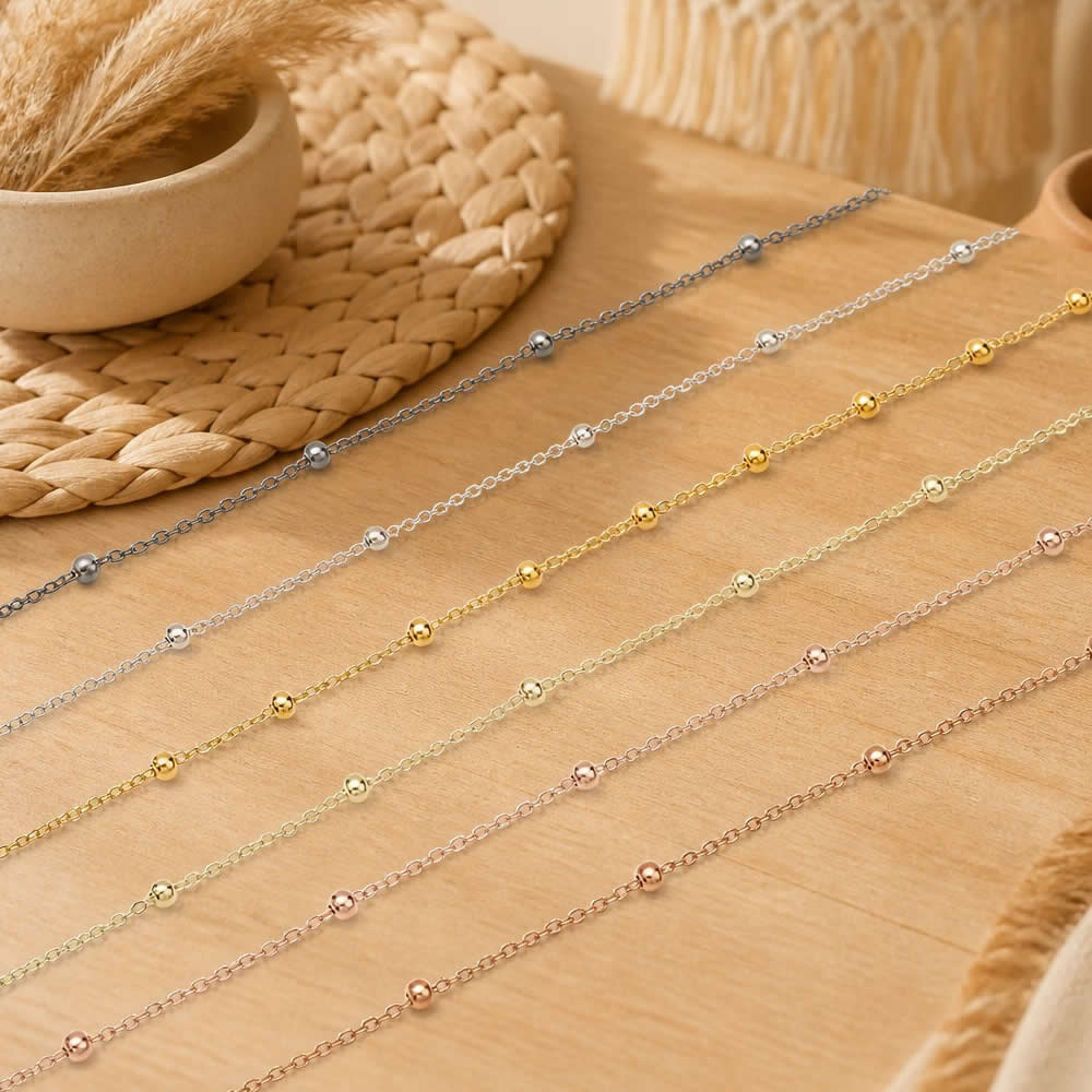 Stainless Steel 4mm Bead 2mm C - Chain Roll Cable recension och pris