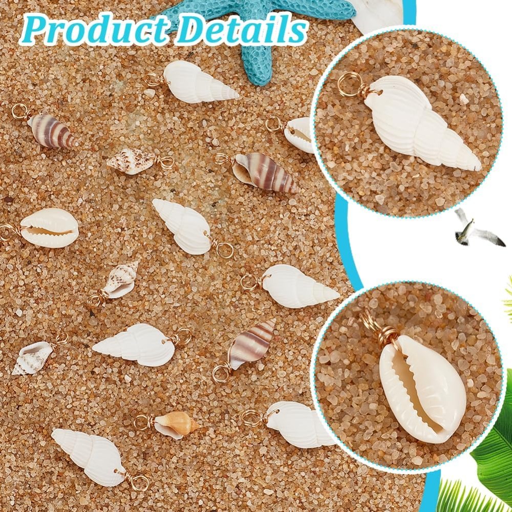 100pcs 4 Styles Natural Shell  - Jewelry Making Degree recension och pris