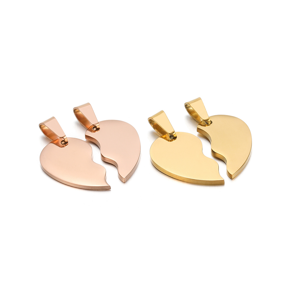 2Pcs/set Stainless Steel Gold  - Jewelry Making For Couples recension och pris