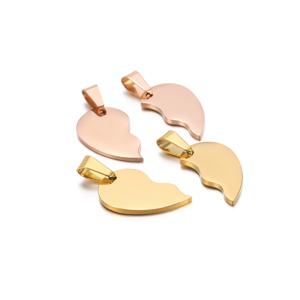 2Pcs/set Stainless Steel Gold  - Jewelry Making For Couples recension och pris