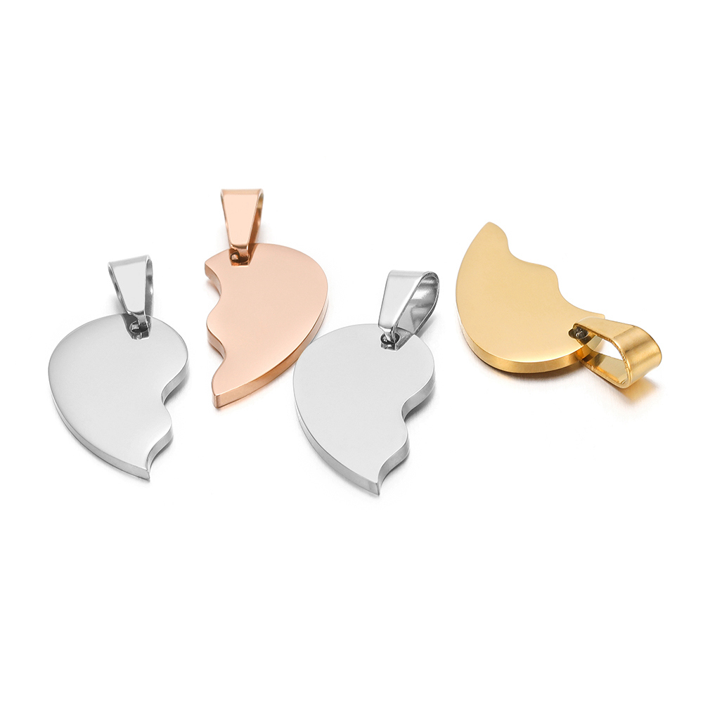 2Pcs/set Stainless Steel Gold  - Jewelry Making For Couples recension och pris