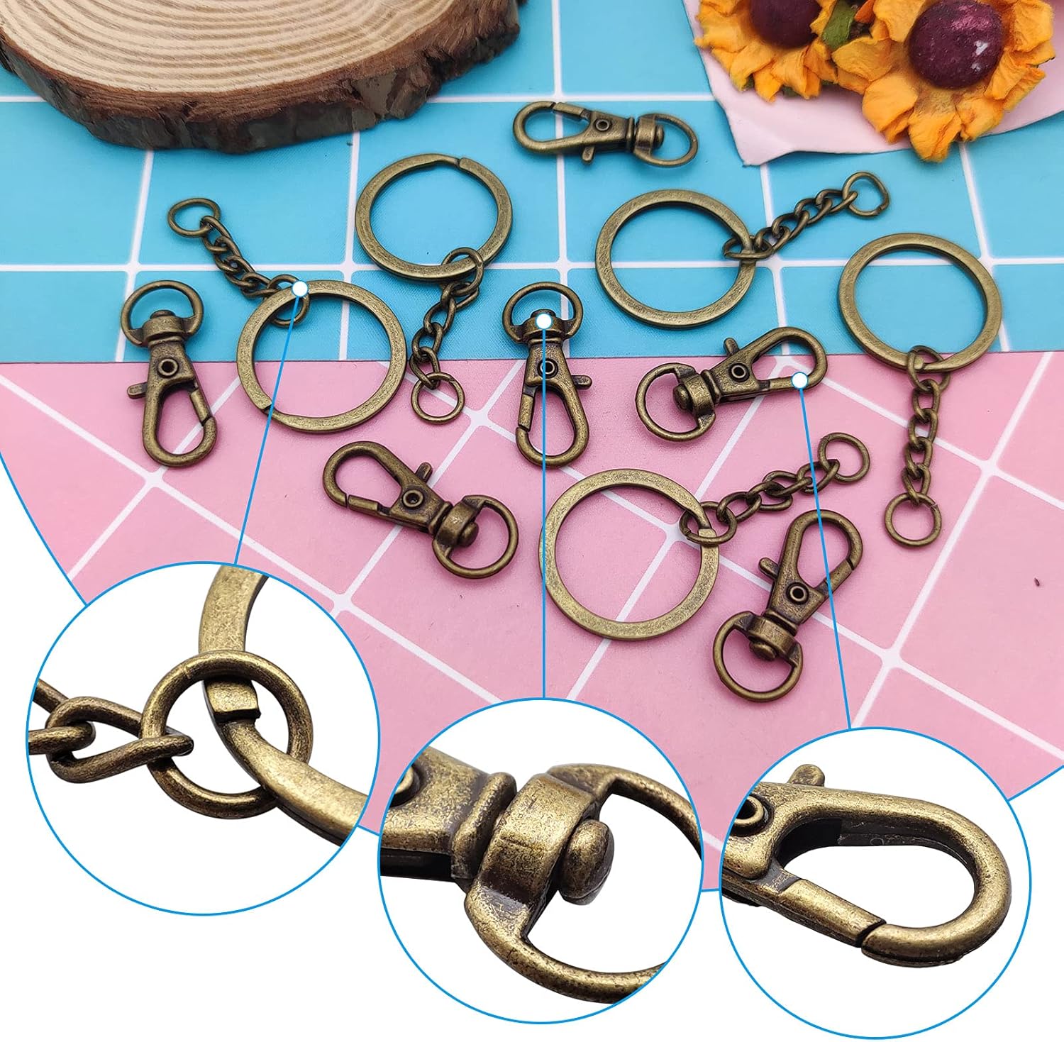 15/30 Set Swivel Lobster Clasp - Jewelry Making Jump Rings recension och pris