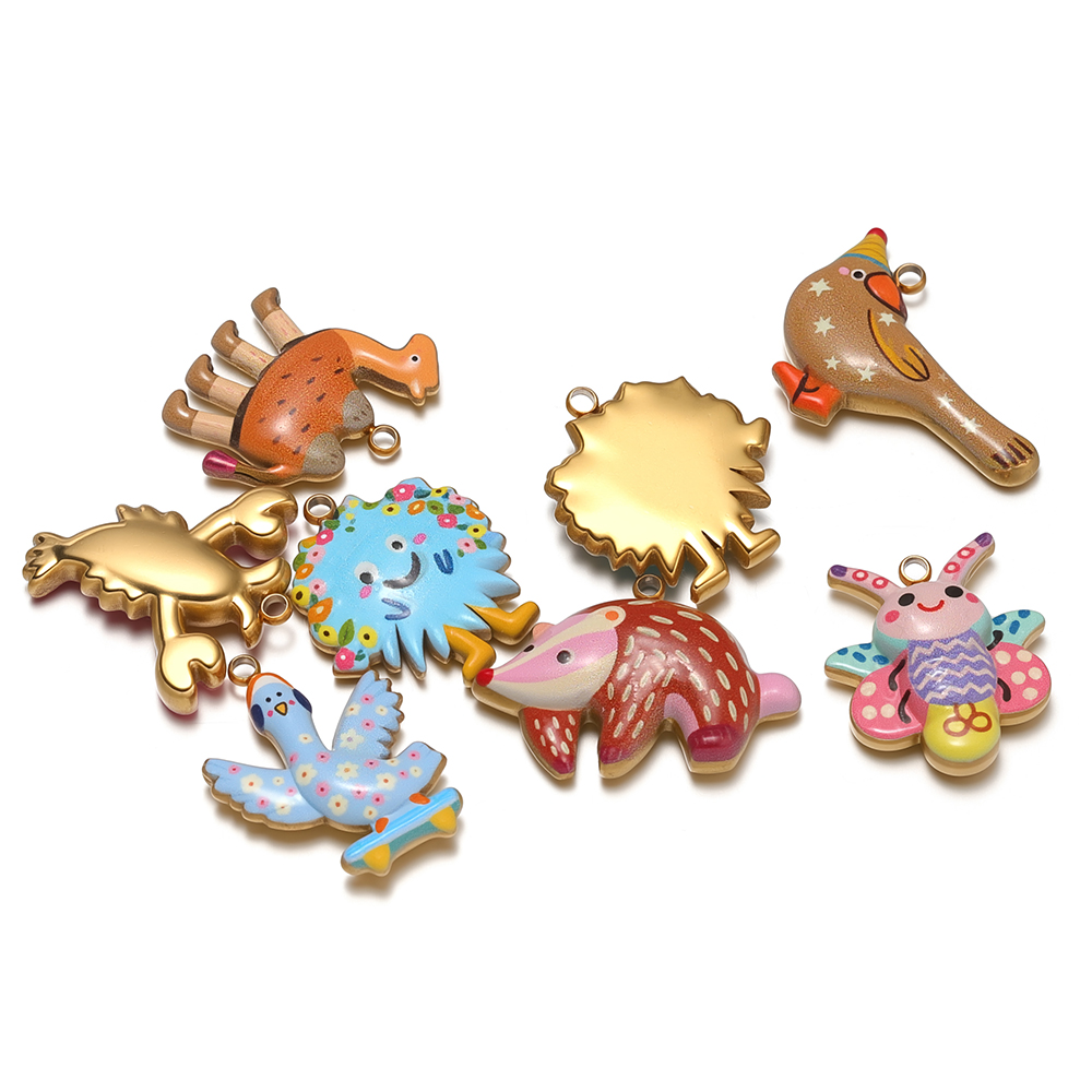4pcs Stainless Steel Enamel An - Jewelry Making For Kids recension och pris