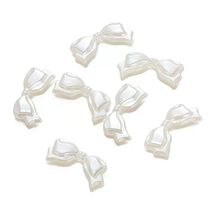 10pc White Bowknot Bow Acrylic - Jewelry Making For Adults recension och pris