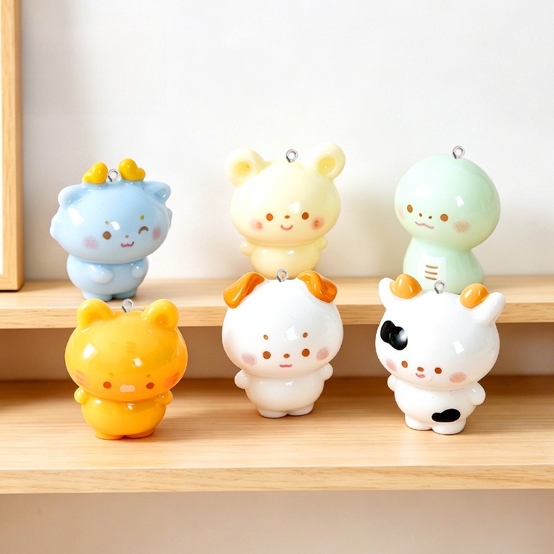 10Pcs Glossy Cartoon Animal Re - Jewelry Making For Adults recension och pris