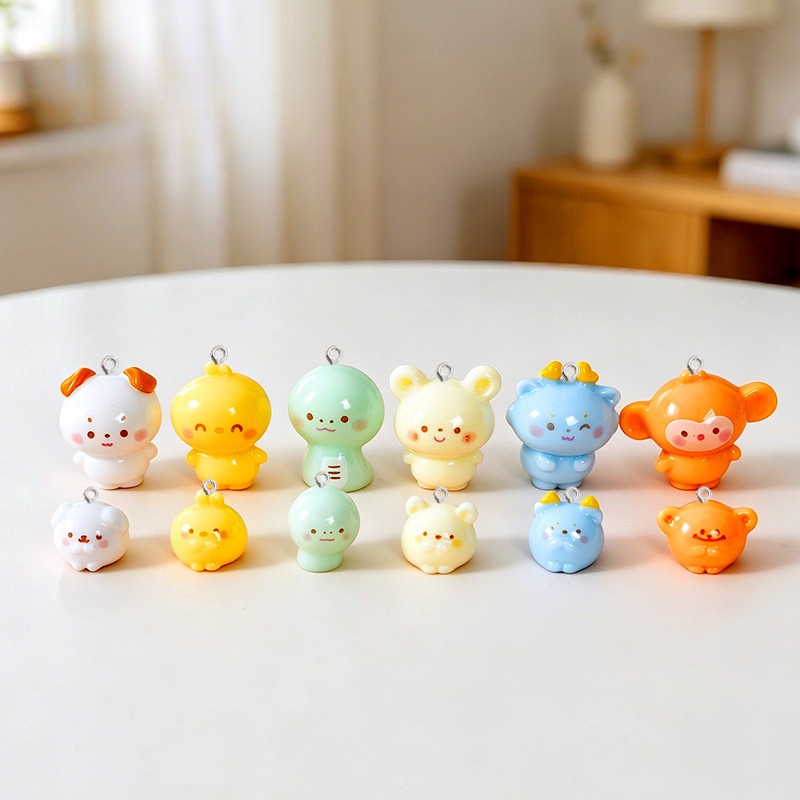 10Pcs Glossy Cartoon Animal Re - Jewelry Making For Adults recension och pris
