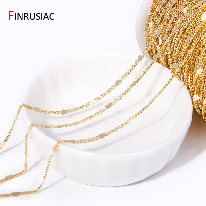 14K Gold Plated Brass Sequins  - Chain Roll Cable recension och pris