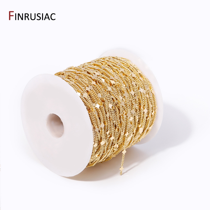 14K Gold Plated Brass Sequins  - Chain Roll Cable recension och pris
