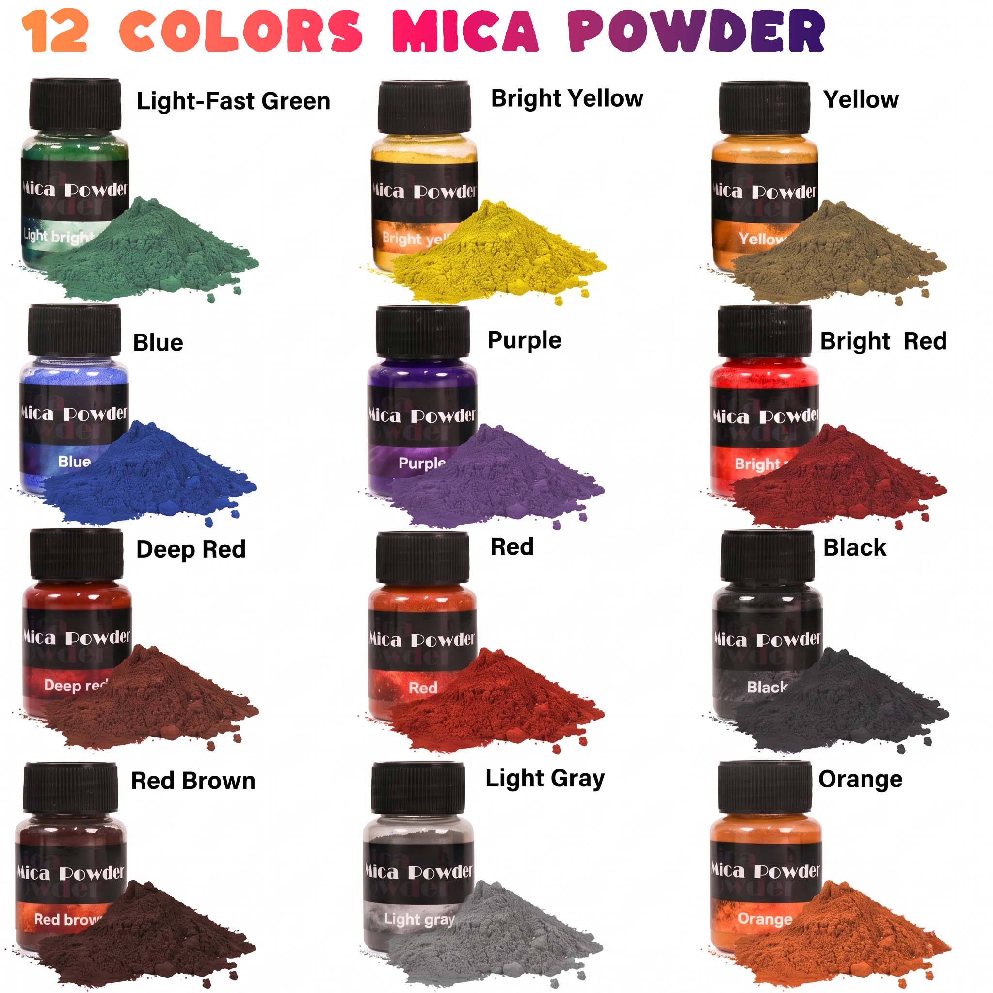12-Color Gypsum Pigment Powder - Jewelry Making Degree recension och pris